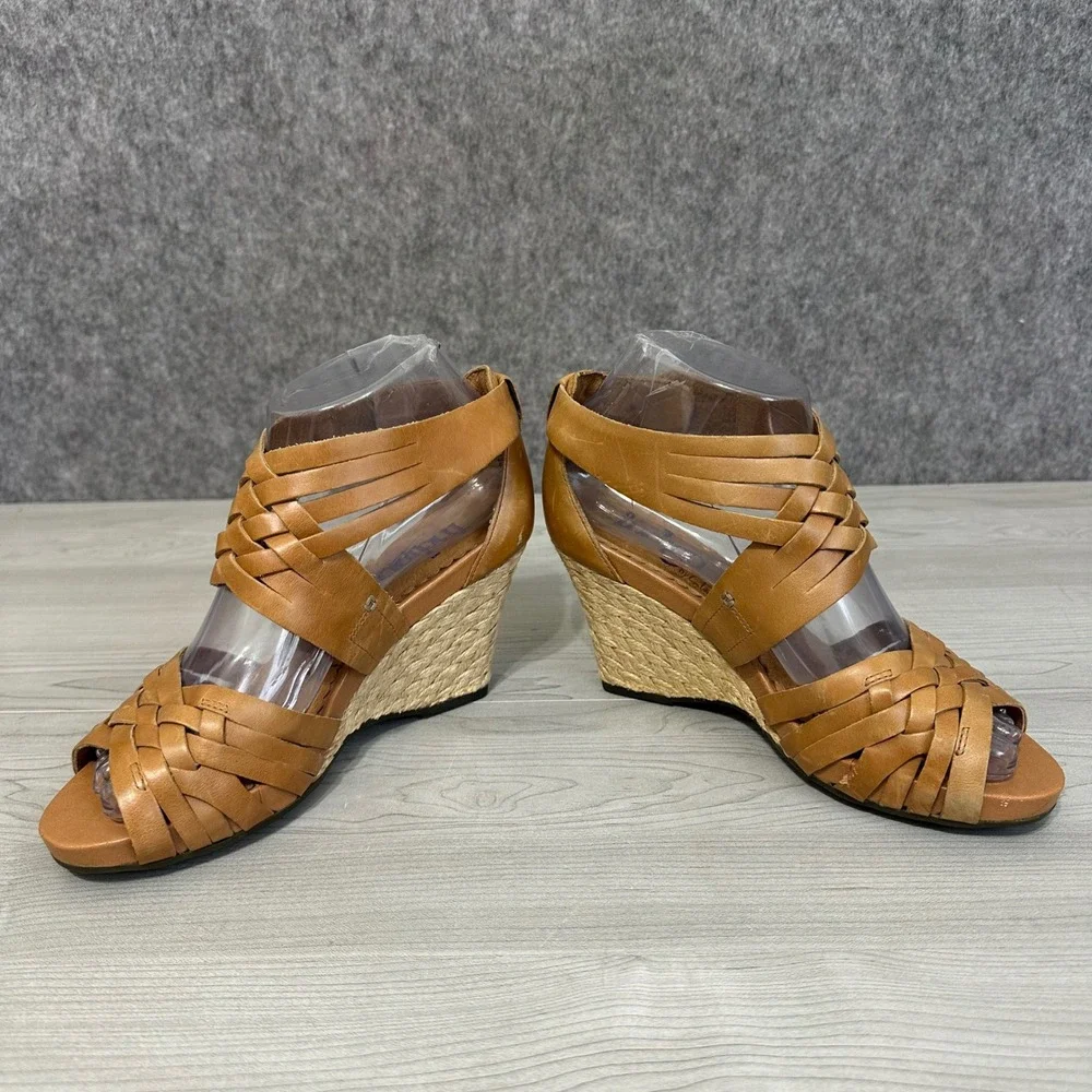 Indigo by Clarks Pocomo Wedge Sandals Womens 6 Woven Leather Espadrille Heel
